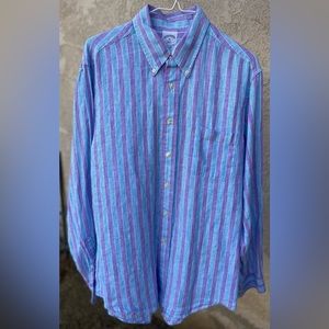NW Brooks Brothers 346 Original Polo 💯 Linen Shirt Sz M